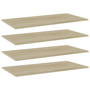 Sonoma Oak Finish Engineered Wood Bookshelf Boards Set of Four Easy Install