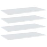 High Gloss White Floating Shelves Engineered Wood Wall Storage Modern Home Decor