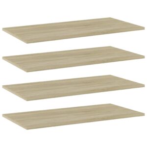 Engineered Wood Bookshelf Boards Set of Four Sonoma Oak Finish Storage Shelves