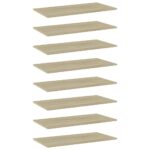 Sonoma Oak Finish Engineered Wood Bookshelf Boards Set of Eight Easy Clean