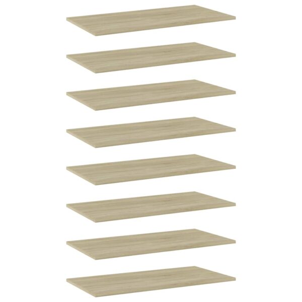 Sonoma Oak Finish Engineered Wood Bookshelf Boards Set of Eight Easy Clean