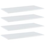 High Gloss White Floating Shelves Engineered Wood Storage Display Wall Mounted