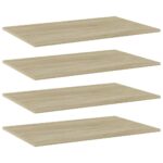 Engineered Wood Bookshelf Boards Set of Four Sonoma Oak Finish Storage Shelves