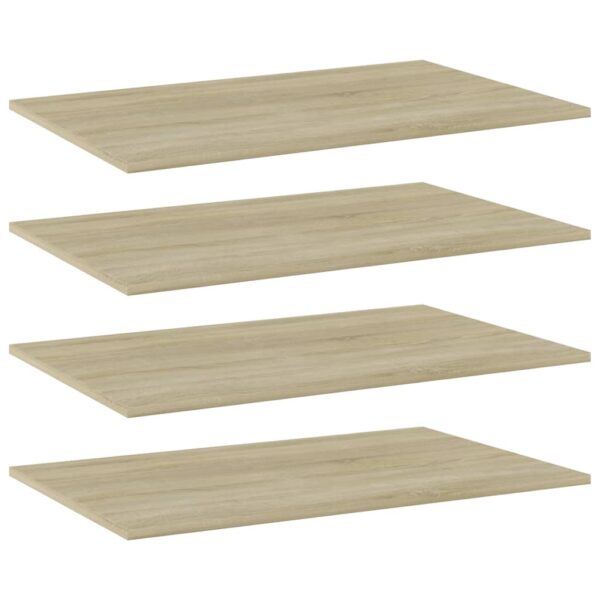 Engineered Wood Bookshelf Boards Set of Four Sonoma Oak Finish Storage Shelves