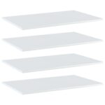 High Gloss White Floating Shelves Engineered Wood Wall Storage Modern Home Decor