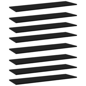 Bookshelf Boards 8 pcs Black 100x30x1.5 cm Engineered Wood