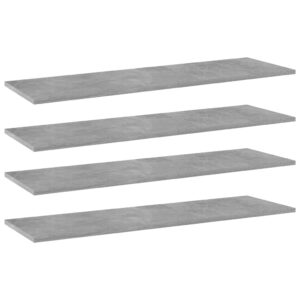 Bookshelf Boards 4 pcs Concrete Grey 100x30x1.5 cm Engineered Wood