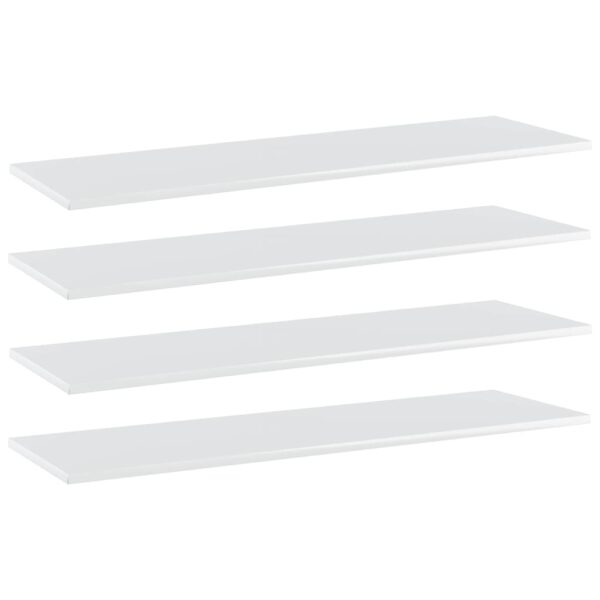 High Gloss White Floating Shelves Engineered Wood Wall Storage Modern Home Decor