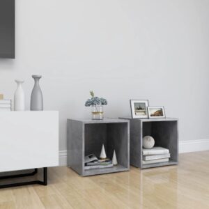 TV Cabinets 2 pcs Concrete Grey 37x35x37 cm Engineered Wood