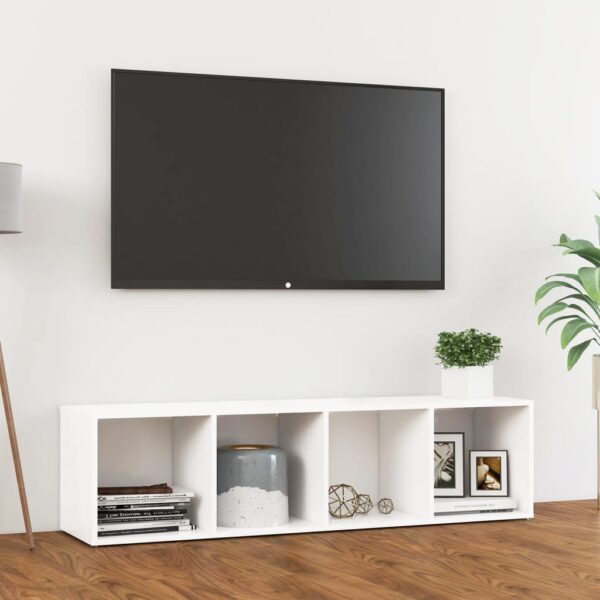 TV Cabinet White 142.5x35x36.5 cm Engineered Wood