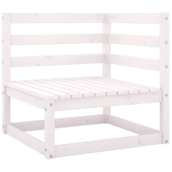 Garden Corner Sofa White Solid Pinewood