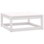 White Solid Pinewood Outdoor Garden Footstool Modular Design Patio Furniture