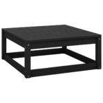 Garden Footstool 70x70x30 cm Black Solid Pinewood