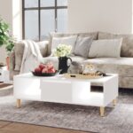 Coffee Table White 103.5x60x35cm Engineered Wood