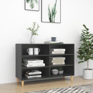 Chic Grey Sideboard Scandinavian  Storage Cabinet with Shelves & Legs