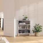 Chic Concrete Grey Sideboard Engineered Wood Storage Cabinet with Shelves