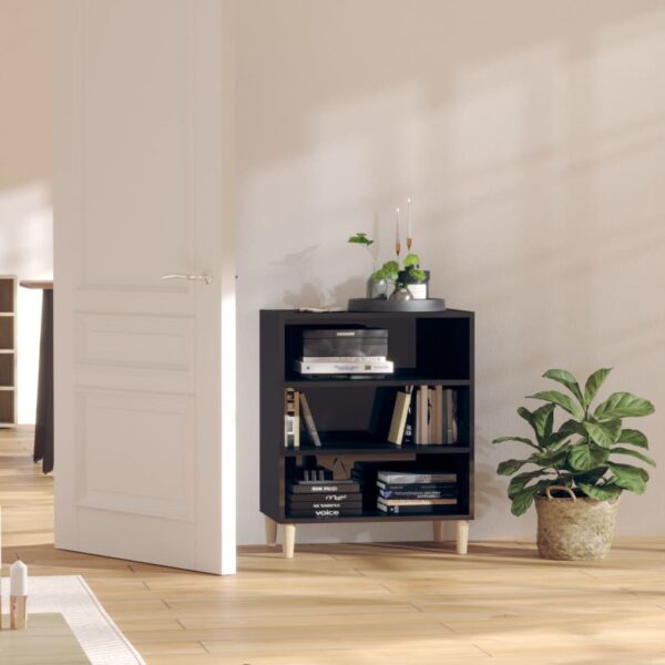 Chic High Gloss Black Sideboard Storage Cabinet with Shelves Modern Home Decor