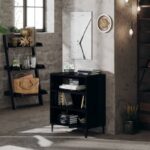 Chic High Gloss Black Sideboard Storage Cabinet with Metal Legs and Shelves