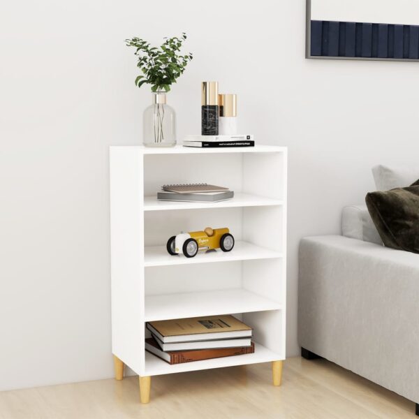 Elegant White Engineered Wood Sideboard Storage Cabinet with Shelves