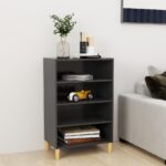 Chic Grey Engineered Wood Sideboard Storage Cabinet with Shelves and Legs