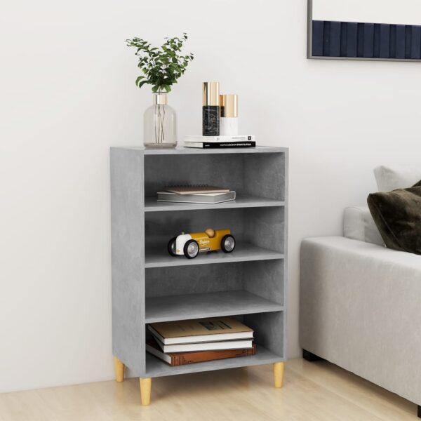 Chic Concrete Grey Engineered Wood Sideboard Storage Cabinet with Shelves