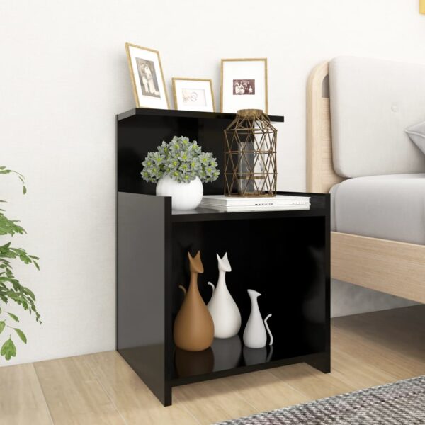 Bed Cabinet Black 40x35x60 cm Engineered Wood