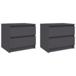 Bed Cabinets 2 pcs Grey 50x39x43.5 cm Engineered Wood