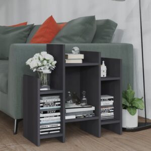 Chic Grey Engineered Wood Side Cabinet Sofa Table with Storage Shelves