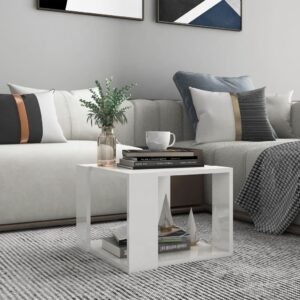 Coffee Table High Gloss White 40x40x30 cm Engineered Wood