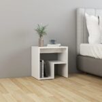 Bed Cabinet High Gloss White 40x30x40 cm Engineered Wood