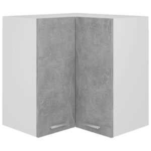 Chic Concrete Grey Corner Cabinet Wall Mounted Kitchen Storage Engineered Wood