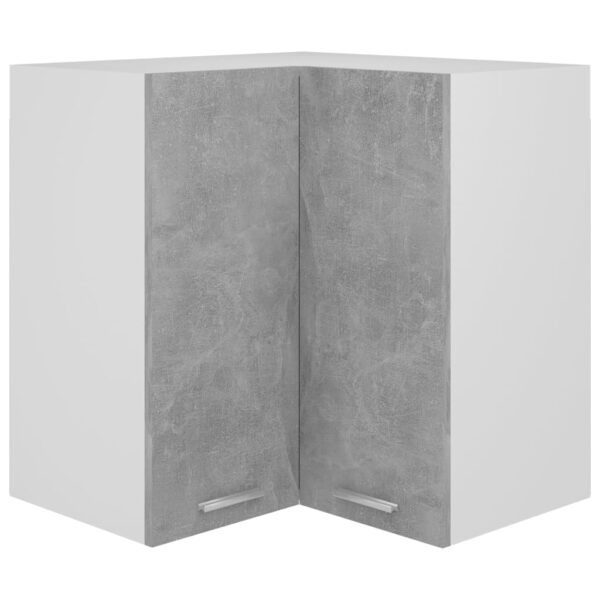 Chic Concrete Grey Corner Cabinet Wall Mounted Kitchen Storage Engineered Wood