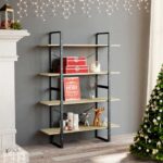 Stylish Sonoma Oak Finish Engineered Wood Bookshelf with Four Shelves