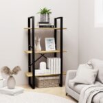 Solid Pine Wood Versatile Storage Shelf Durable Metal Frame Home Organizer