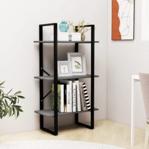 Solid Pine Wood Grey Storage Shelf Durable Metal Frame Versatile Organizer