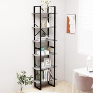 Storage Shelf Concrete Grey 60x30x210cm Engineered Wood