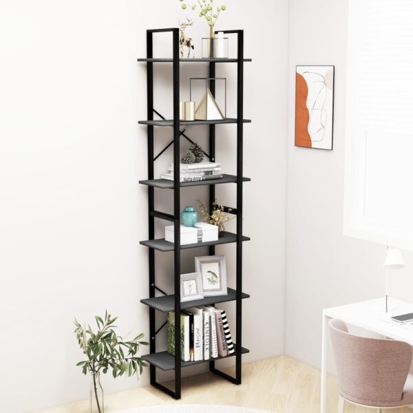 Versatile Solid Wood Pine Storage Shelf Grey - Bookcase Plant Display Rack