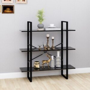 Book Cabinet Black 100x30x105 cm Engineered Wood