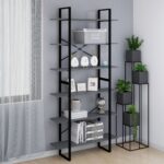 Solid Pine Wood High Cabinet Industrial Grey Finish Versatile Storage Shelves