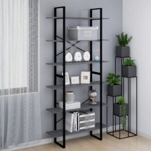 Solid Pine Wood High Cabinet Industrial Grey Finish Versatile Storage Shelves