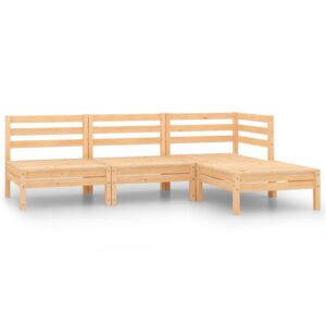 Outdoor Wooden Garden Lounge Set Rustic Patio Furniture Weather Resistant