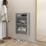 Wall Shoe Cabinet Concrete Grey 60x18x90 cm Engineered Wood