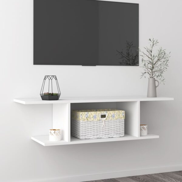 Modern White Floating TV Stand Wall Mount Entertainment Center Storage Cabinet