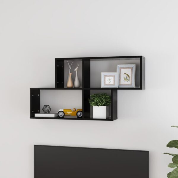 Chic Black Floating Wall Shelf Display Storage Modern Home Decor Easy Install