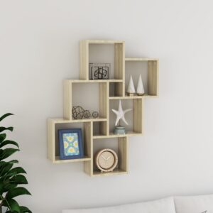 Wall Cube Shelf Sonoma Oak 78x15x93 cm Engineered Wood