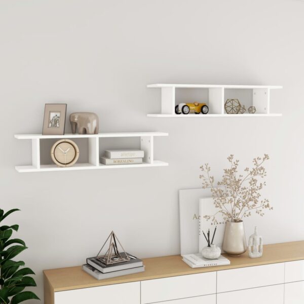 Chic White Floating Wall Shelves Set Invisible Mount Display Storage Decorative