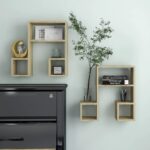 Chic Sonoma Oak Music Note Wall Shelves Set - Engineered Wood Display Storage