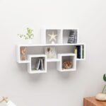 Chic White Car-Shaped Engineered Wood Wall Shelf Storage Display Organizer