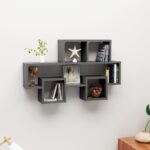 Chic Grey Car-Shaped Engineered Wood Wall Shelf Storage Display Organizer