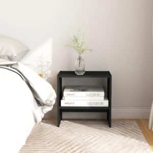 Bedside Cabinets 2 pcs Black 40x30.5x40 cm Solid Pinewood